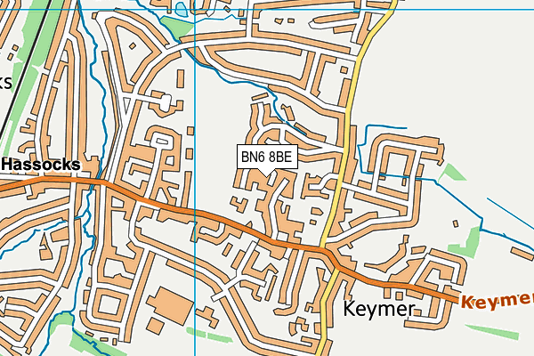 BN6 8BE map - OS VectorMap District (Ordnance Survey)