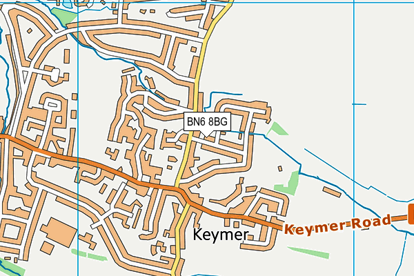 BN6 8BG map - OS VectorMap District (Ordnance Survey)