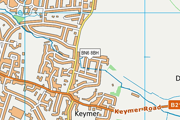 BN6 8BH map - OS VectorMap District (Ordnance Survey)