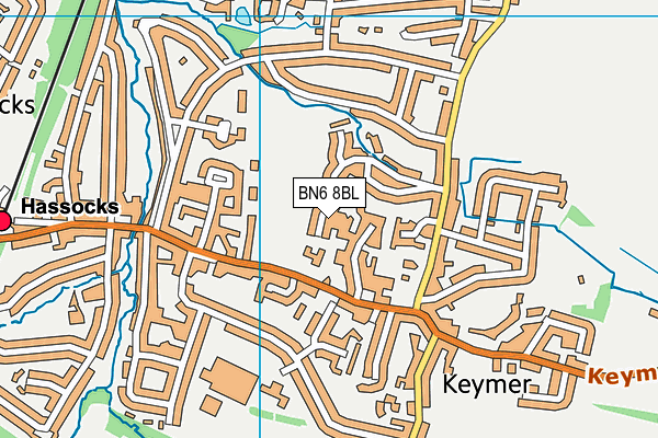 BN6 8BL map - OS VectorMap District (Ordnance Survey)
