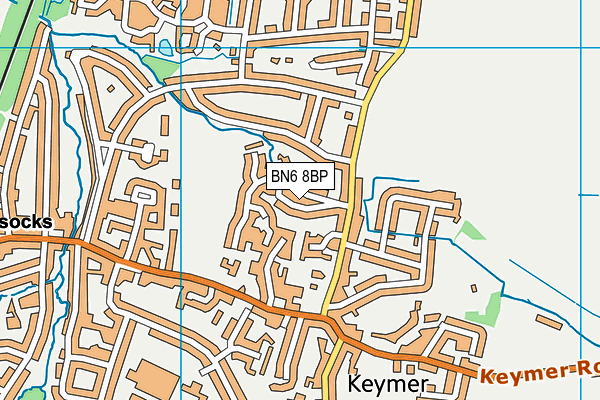 BN6 8BP map - OS VectorMap District (Ordnance Survey)