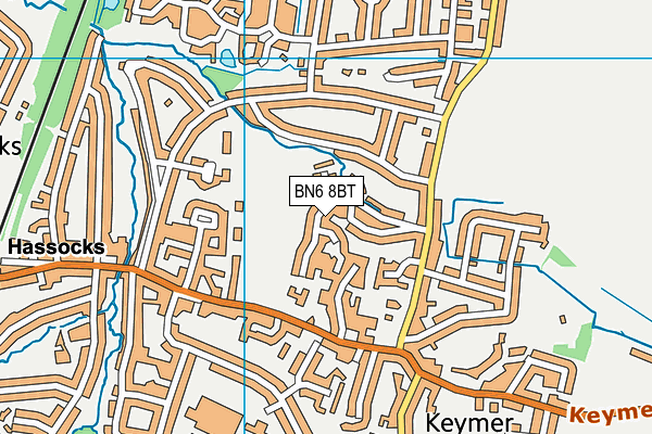 BN6 8BT map - OS VectorMap District (Ordnance Survey)