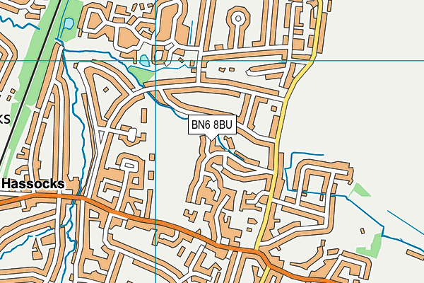 BN6 8BU map - OS VectorMap District (Ordnance Survey)