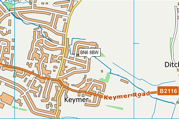 BN6 8BW map - OS VectorMap District (Ordnance Survey)
