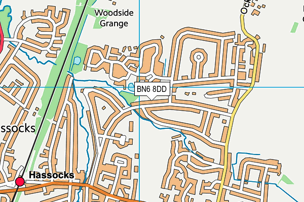 BN6 8DD map - OS VectorMap District (Ordnance Survey)