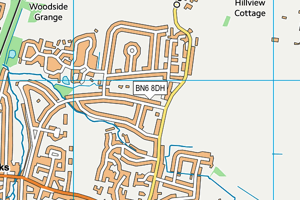 BN6 8DH map - OS VectorMap District (Ordnance Survey)