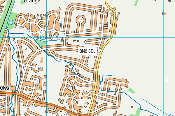 BN6 8DJ map - OS VectorMap District (Ordnance Survey)
