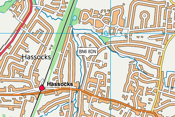 BN6 8DN map - OS VectorMap District (Ordnance Survey)
