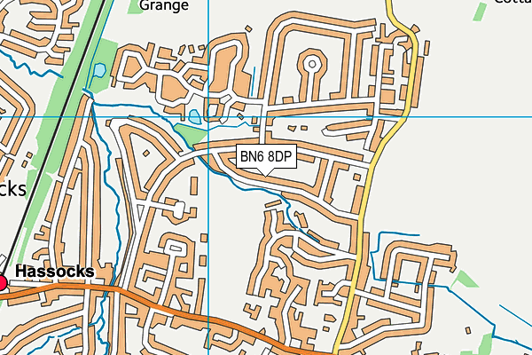 BN6 8DP map - OS VectorMap District (Ordnance Survey)
