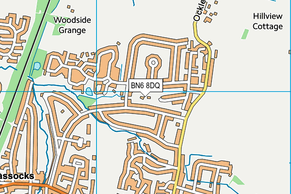 BN6 8DQ map - OS VectorMap District (Ordnance Survey)