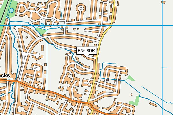 BN6 8DR map - OS VectorMap District (Ordnance Survey)