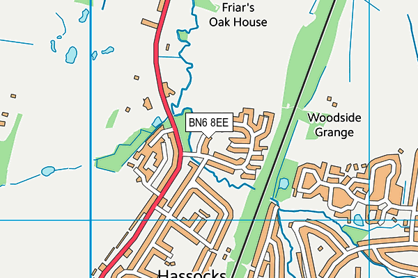 BN6 8EE map - OS VectorMap District (Ordnance Survey)