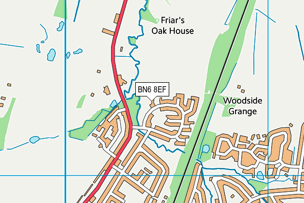 BN6 8EF map - OS VectorMap District (Ordnance Survey)