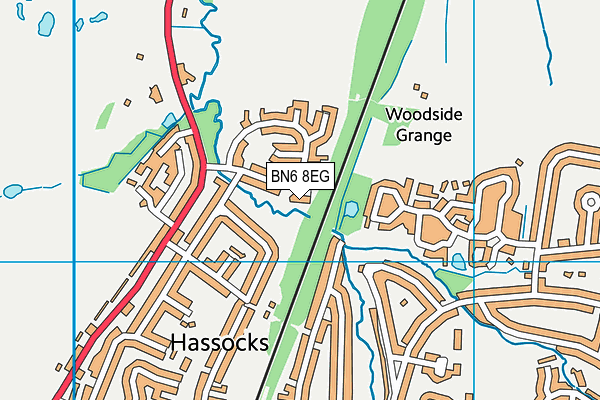 BN6 8EG map - OS VectorMap District (Ordnance Survey)