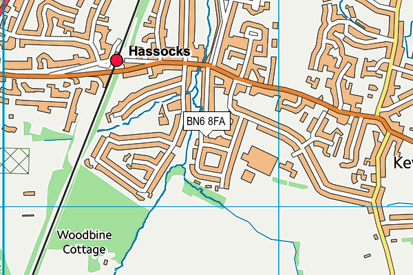 BN6 8FA map - OS VectorMap District (Ordnance Survey)