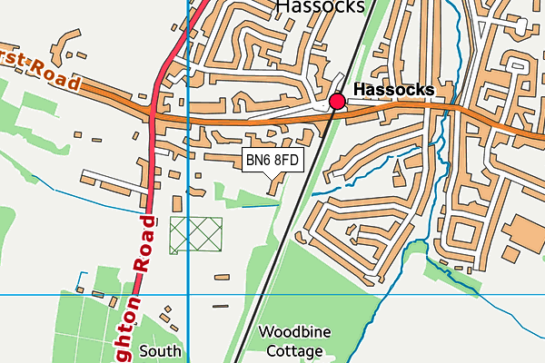 BN6 8FD map - OS VectorMap District (Ordnance Survey)