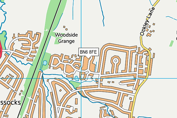 BN6 8FE map - OS VectorMap District (Ordnance Survey)