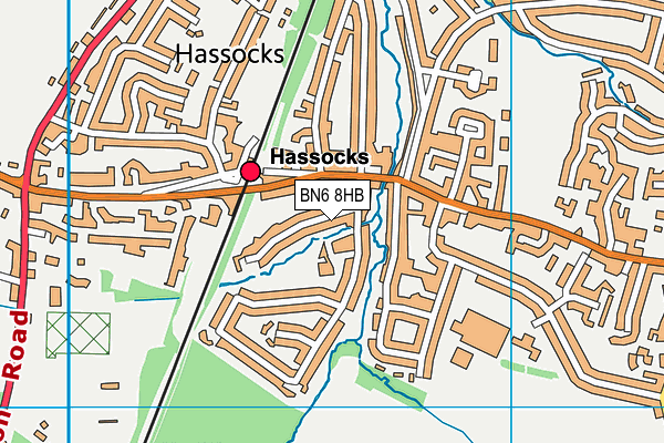 BN6 8HB map - OS VectorMap District (Ordnance Survey)