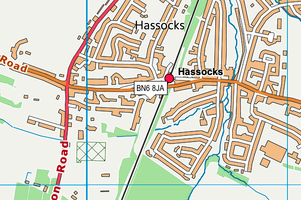 BN6 8JA map - OS VectorMap District (Ordnance Survey)