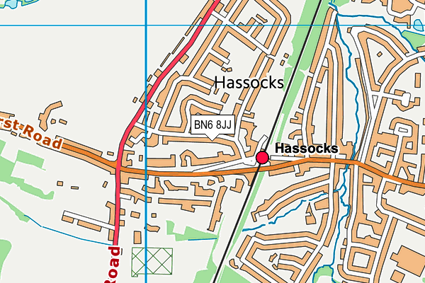 BN6 8JJ map - OS VectorMap District (Ordnance Survey)