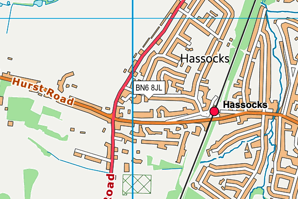 BN6 8JL map - OS VectorMap District (Ordnance Survey)