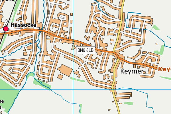 BN6 8LB map - OS VectorMap District (Ordnance Survey)