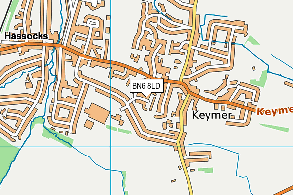 BN6 8LD map - OS VectorMap District (Ordnance Survey)