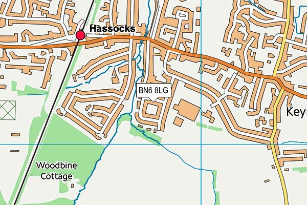 BN6 8LG map - OS VectorMap District (Ordnance Survey)