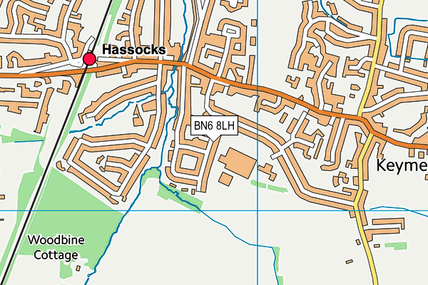 BN6 8LH map - OS VectorMap District (Ordnance Survey)