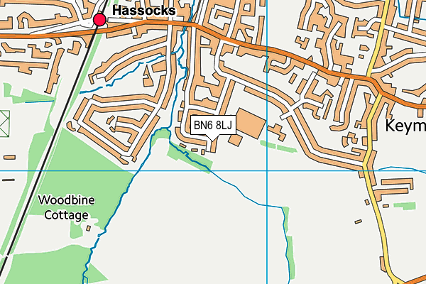 BN6 8LJ map - OS VectorMap District (Ordnance Survey)
