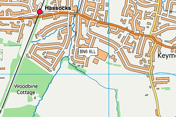 BN6 8LL map - OS VectorMap District (Ordnance Survey)