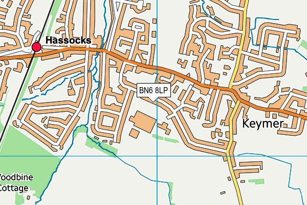 Hassocks Sports Centre map (BN6 8LP) - OS VectorMap District (Ordnance Survey)