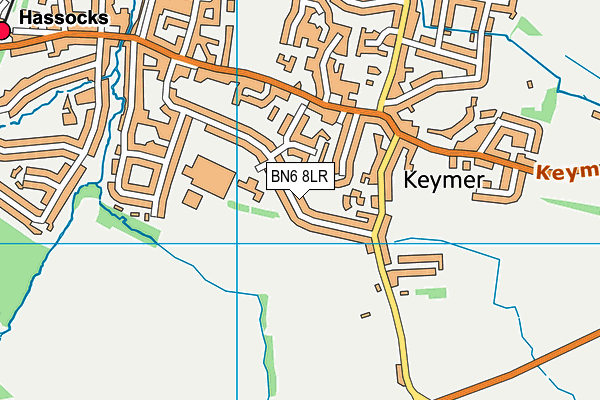 BN6 8LR map - OS VectorMap District (Ordnance Survey)