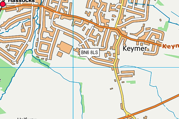 BN6 8LS map - OS VectorMap District (Ordnance Survey)