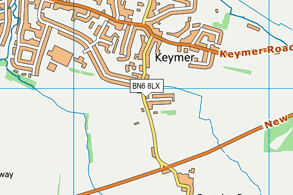 BN6 8LX map - OS VectorMap District (Ordnance Survey)