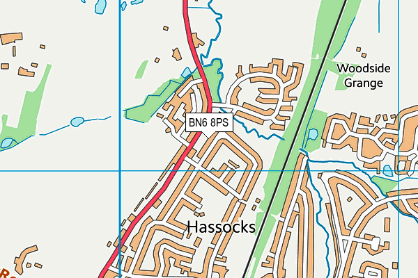 BN6 8PS map - OS VectorMap District (Ordnance Survey)