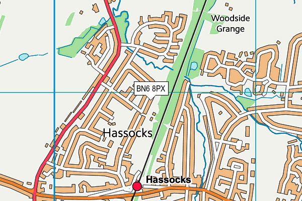 BN6 8PX map - OS VectorMap District (Ordnance Survey)