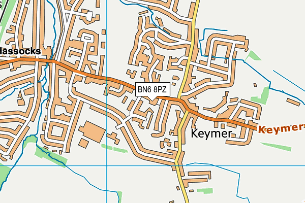 BN6 8PZ map - OS VectorMap District (Ordnance Survey)