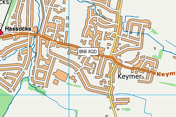 BN6 8QD map - OS VectorMap District (Ordnance Survey)