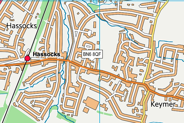 BN6 8QF map - OS VectorMap District (Ordnance Survey)