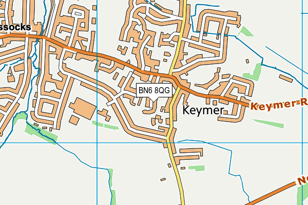 BN6 8QG map - OS VectorMap District (Ordnance Survey)