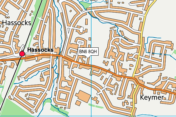 BN6 8QH map - OS VectorMap District (Ordnance Survey)