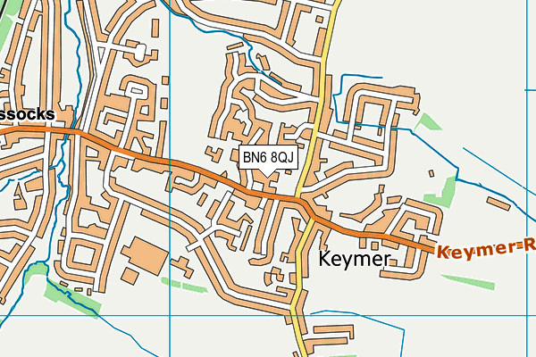 BN6 8QJ map - OS VectorMap District (Ordnance Survey)