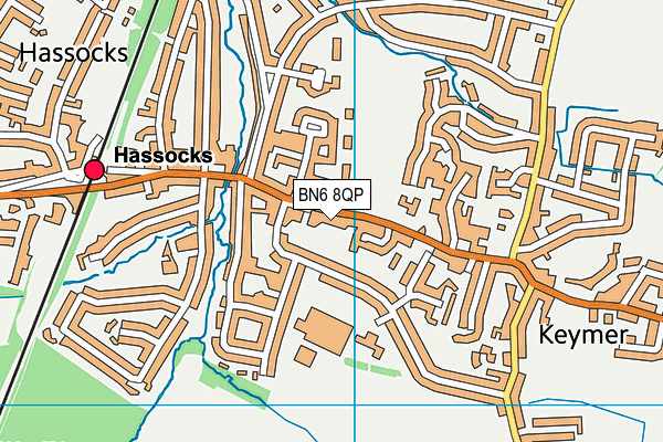BN6 8QP map - OS VectorMap District (Ordnance Survey)