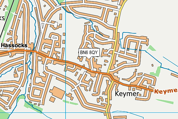 BN6 8QY map - OS VectorMap District (Ordnance Survey)