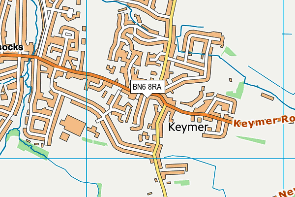 BN6 8RA map - OS VectorMap District (Ordnance Survey)