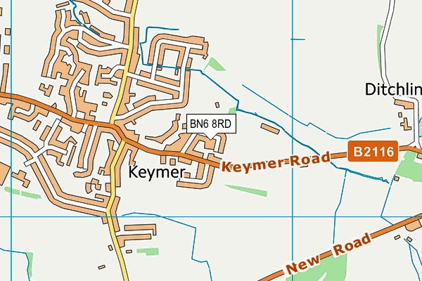 BN6 8RD map - OS VectorMap District (Ordnance Survey)