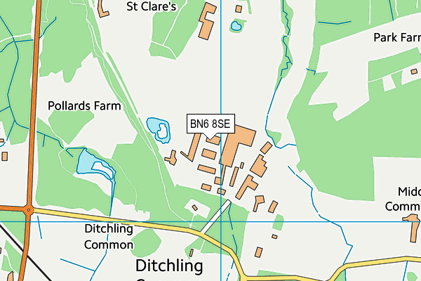 BN6 8SE map - OS VectorMap District (Ordnance Survey)