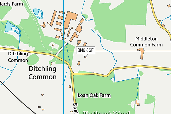 BN6 8SF map - OS VectorMap District (Ordnance Survey)
