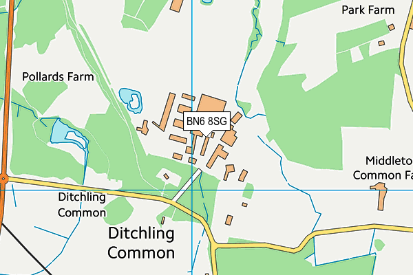 BN6 8SG map - OS VectorMap District (Ordnance Survey)